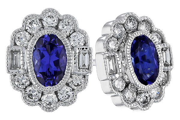 C275-10057: EARRINGS .93 TW TANZANITE 1.40 TGW