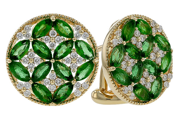 E275-11829: EARRINGS 1.66 TW EMERALD 1.96 TGW