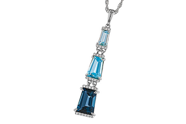 E275-12756: NECKLACE 2.60 TW BLUE TOPAZ 2.65 TGW