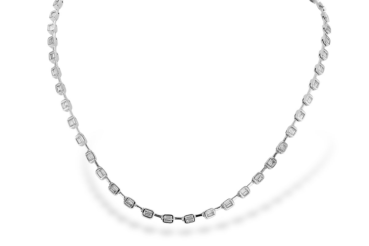 F274-22765: NECKLACE 2.05 TW BAGUETTES (17 INCHES)