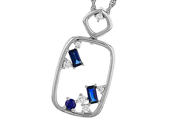 F275-14584: NECKLACE .35 TW SAPPHIRE .46 TGW