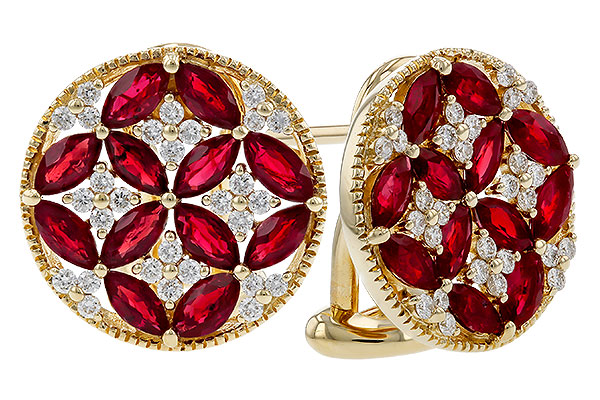 H275-10083: EARRINGS 2.07 TW RUBY 2.37 TGW