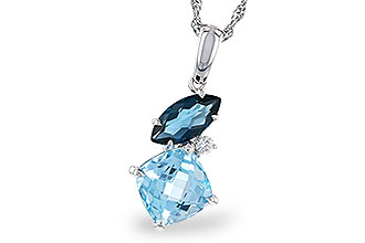 K275-12729: NECKLACE 2.37 TW BLUE TOPAZ 2.40 TGW
