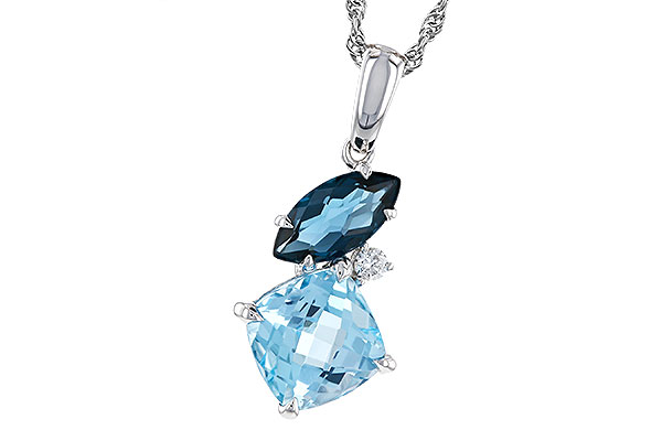 K275-12729: NECKLACE 2.37 TW BLUE TOPAZ 2.40 TGW