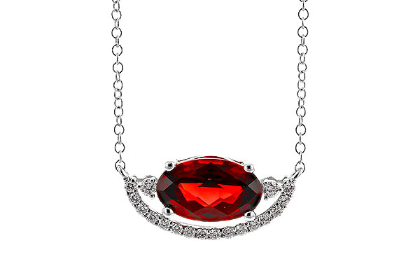 L275-10965: NECKLACE 1.94 GARNET 2.08 TGW (10x6MM GAR / 18")