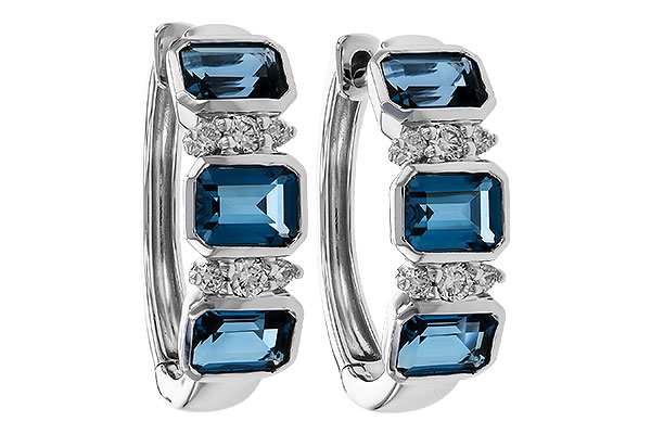 M275-10974: EARRINGS 1.37 TW LONDON BLUE TOPAZ 1.48 TGW