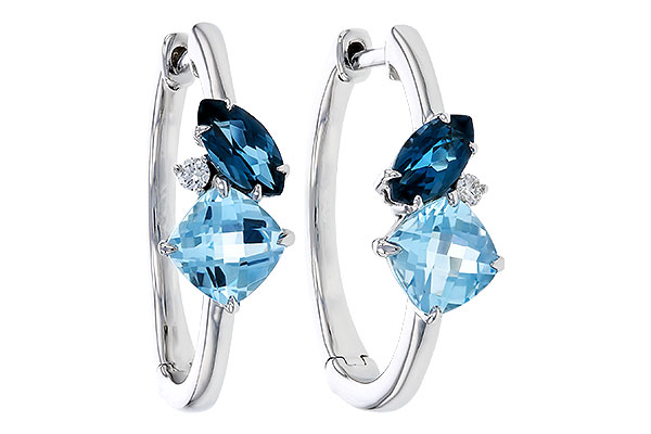 M275-12729: EARRINGS 1.82 TW BLUE TOPAZ 1.86 TGW